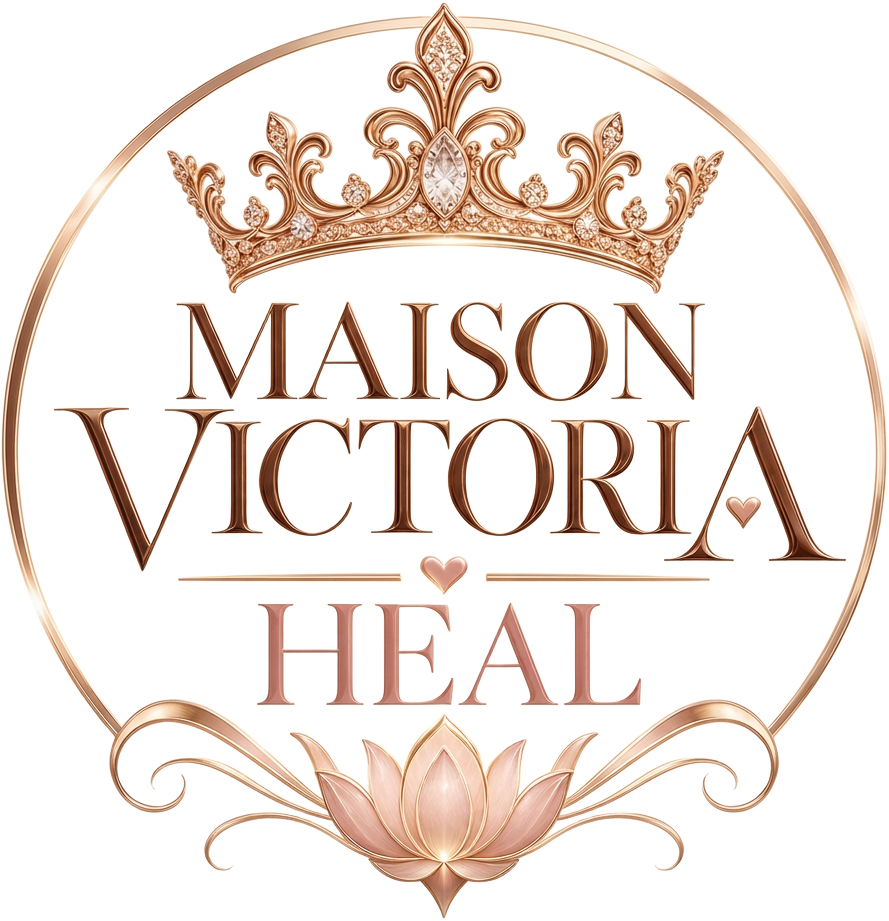 Maison Victoria HEAL — crown and lotus emblem